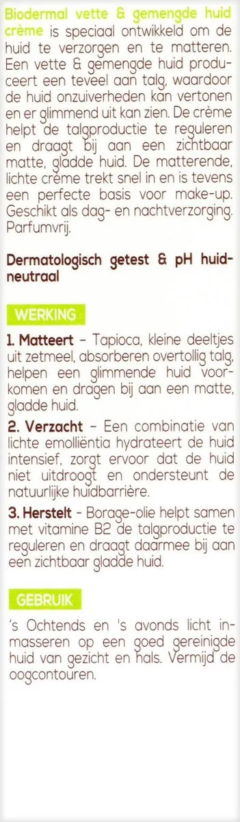 Biodermal Face Gel 50ml - Voor vette & gemengde huid