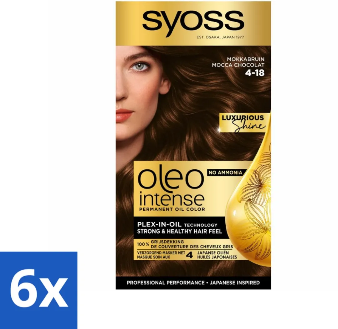 SYOSS Oleo Intense Haarverf 690ml - 6 Stuks - Mokka Bruin