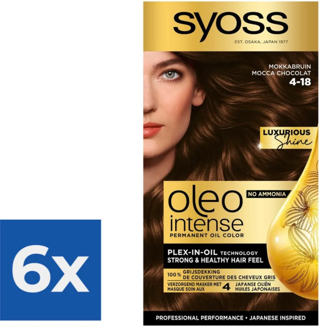 SYOSS Oleo Intense Haarverf 690ml - 6 Stuks - Mokka Bruin