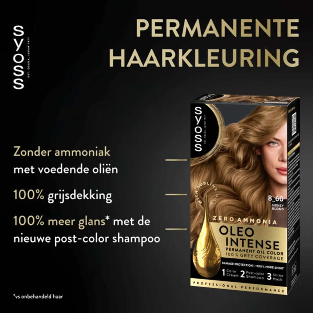 SYOSS Oleo Intense Haarverf 8-60 Honingblond - 3 Stuks