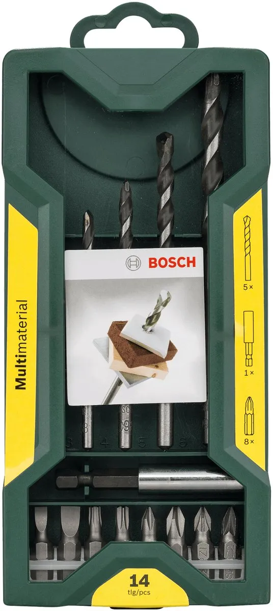 Bosch X-Line Borenset 14-delig - Steen/metaal/hout