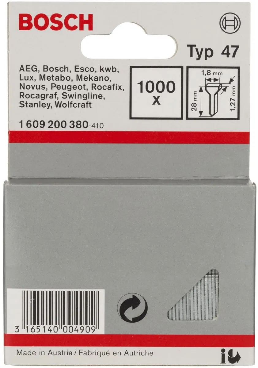 Bosch Nagel Type 47 1,8x1,27x28mm - 1000 Stuks