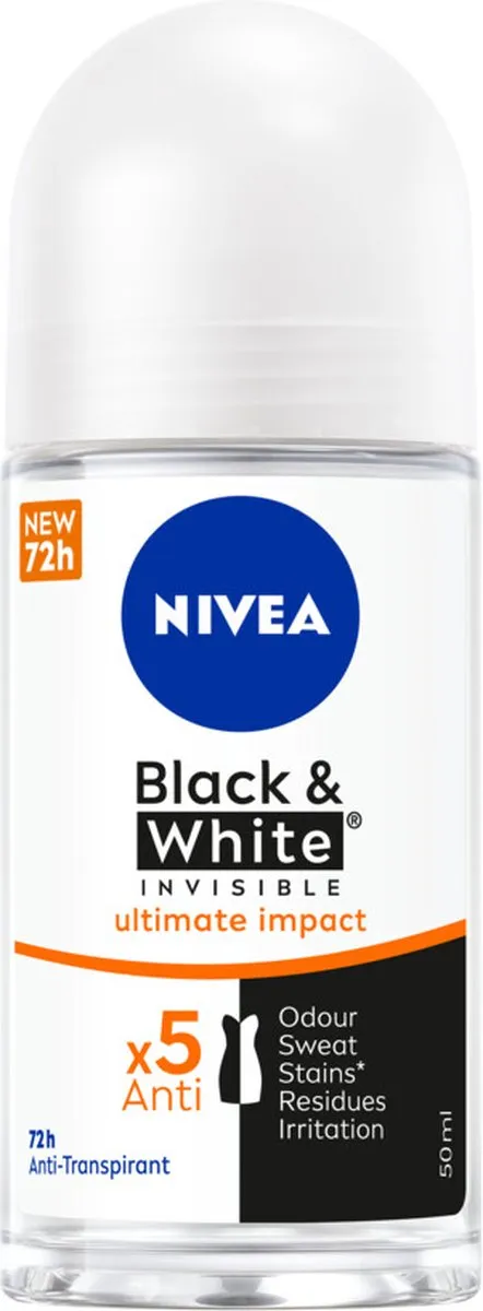 NIVEA Black & White Ultimate Impact Deo Roller 50ml