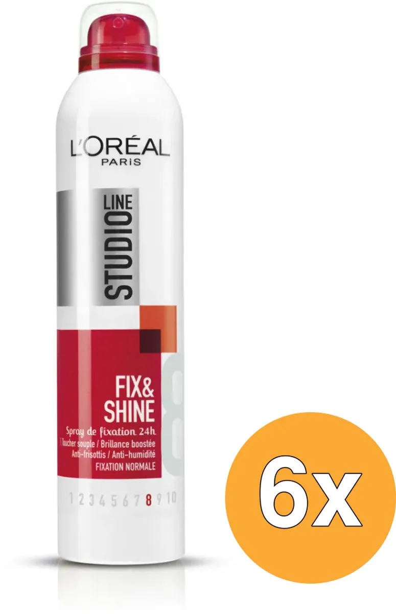 L'Oréal Studio Line Fix & Shine Haarspray 250ml - 6 Stuks