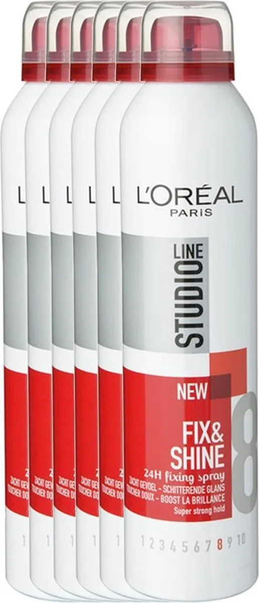 L'Oréal Studio Line Fix & Shine Haarspray 250ml - 6 Stuks