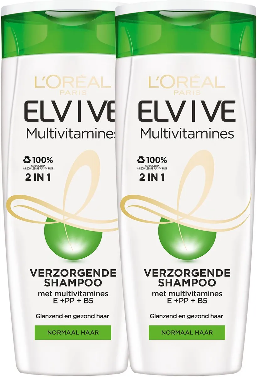L'Oréal Paris Elvive Multivitaminen Shampoo 250ml - 2 Stuks
