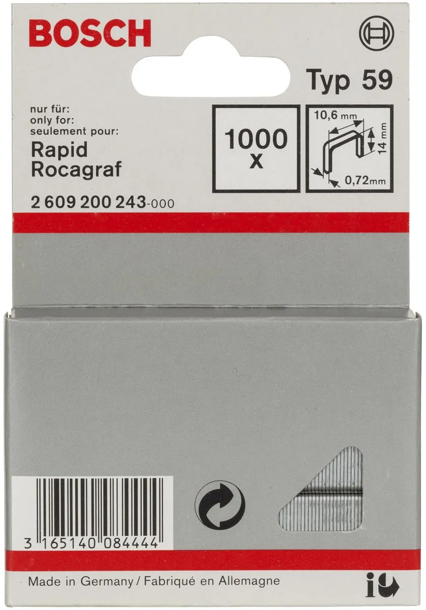 Bosch Type 59 Nietjes 10,6x0,72x14mm - 1000 Stuks