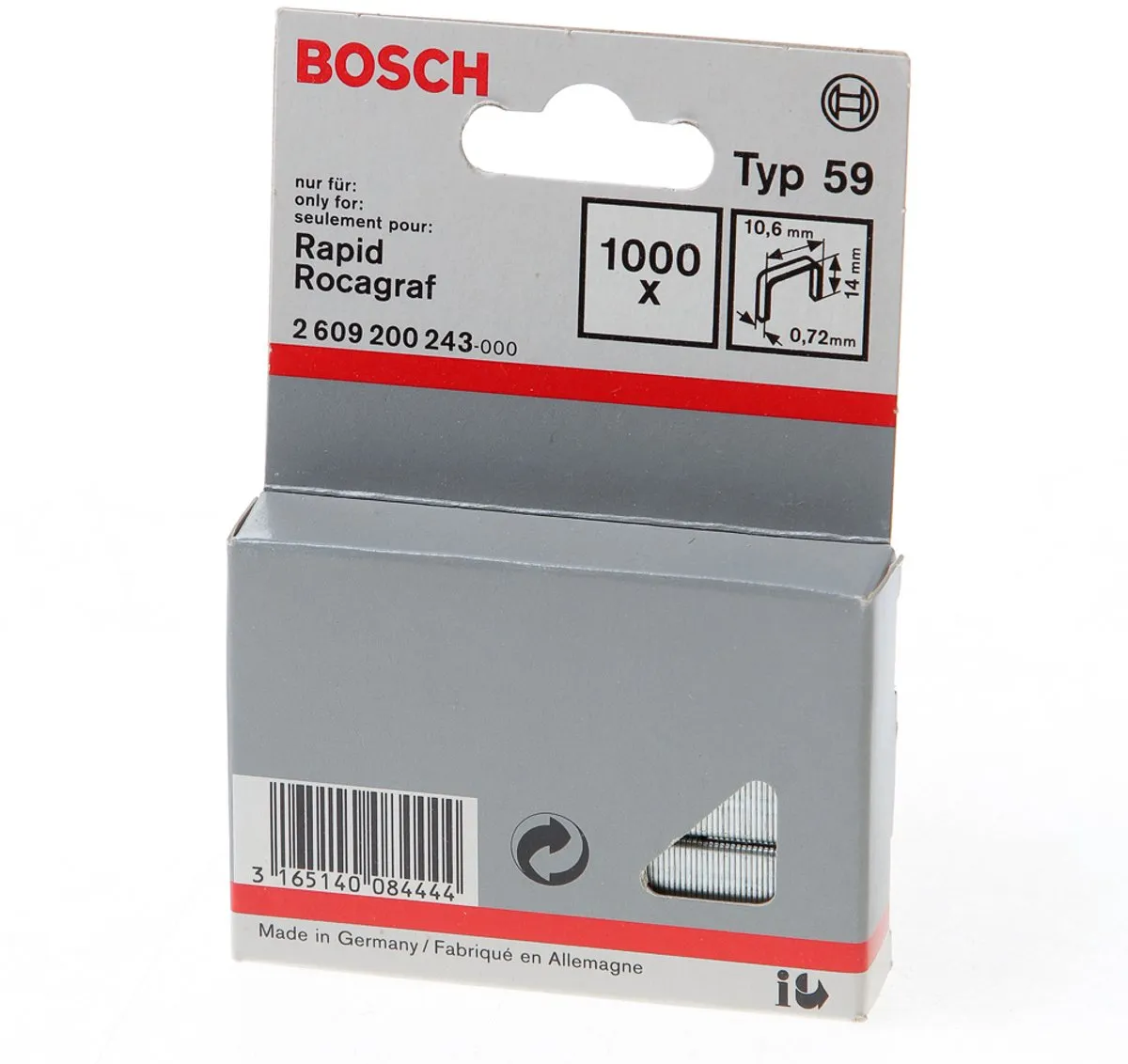 Bosch Type 59 Nietjes 10,6x0,72x14mm - 1000 Stuks