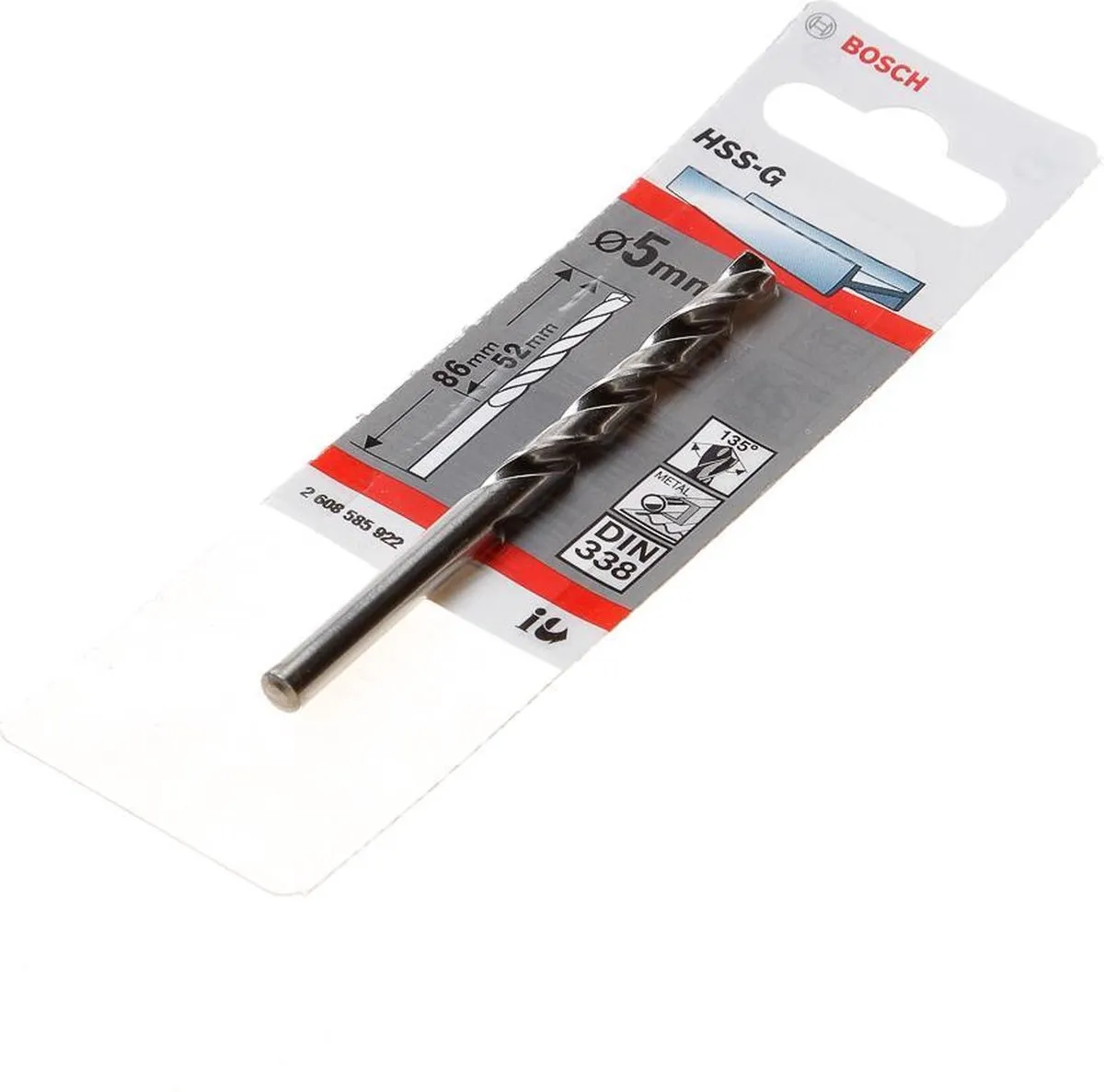 Bosch Metaalboren HSS-G 5mm - 5x52x86mm - 1 Stuk