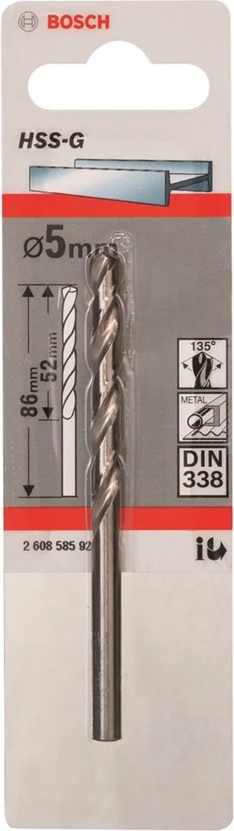 Bosch Metaalboren HSS-G 5mm - 5x52x86mm - 1 Stuk - afbeelding 6 van 6