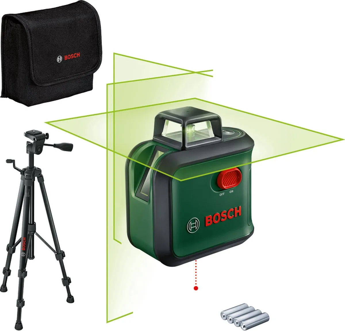 Bosch AdvancedLevel 360 Set 0603663B07 360° Kruislijnlaser - Statief - Opbergetui - 4x Batterijen