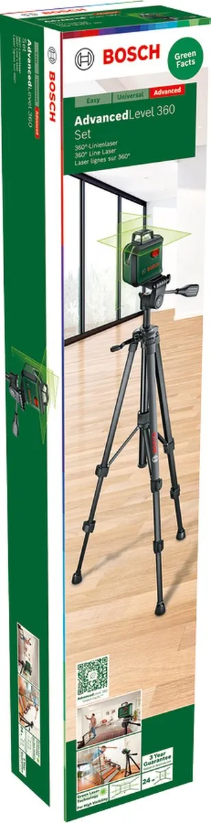 Bosch AdvancedLevel 360 Set 0603663B07 360° Kruislijnlaser - Statief - Opbergetui - 4x Batterijen