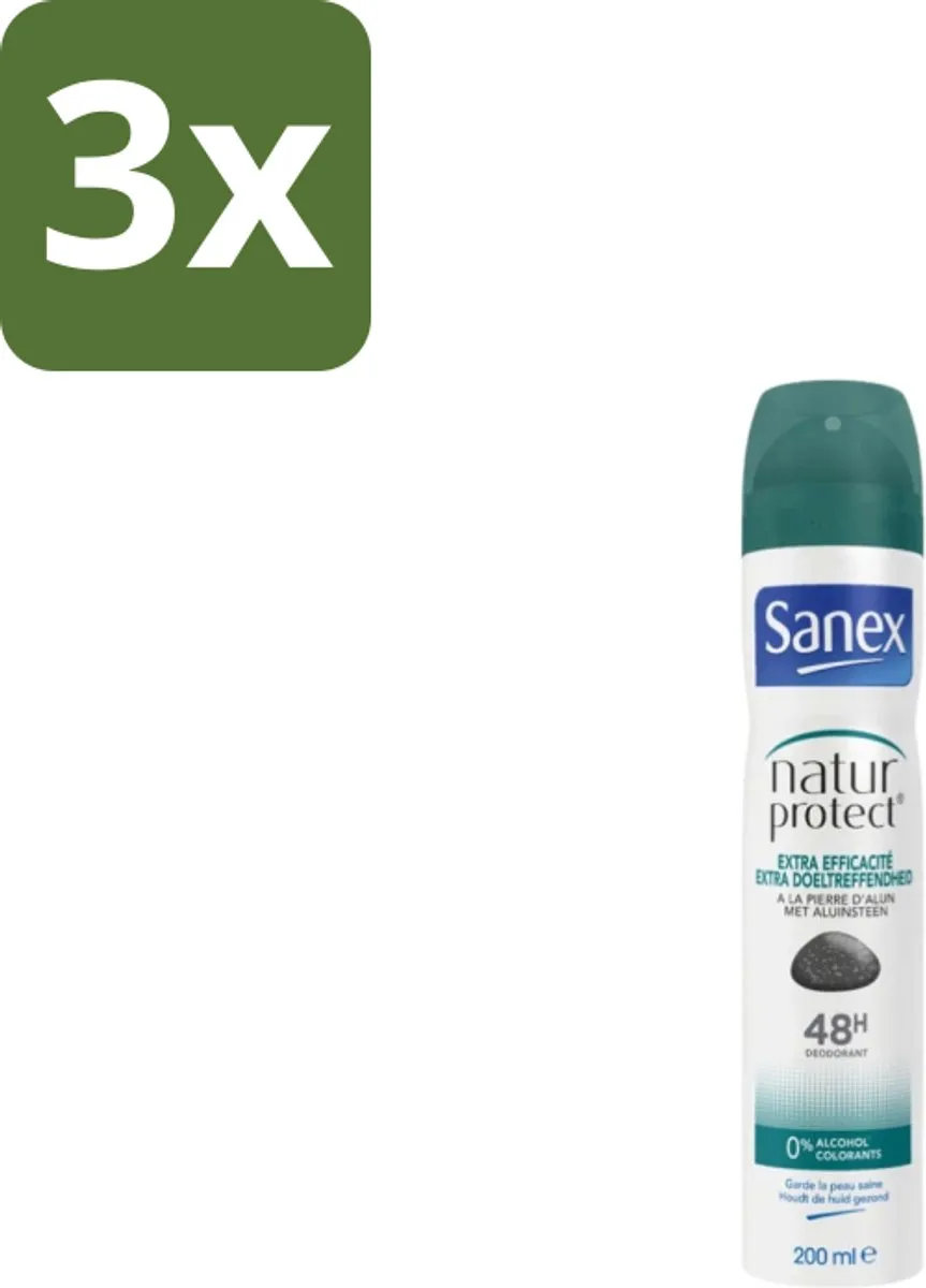Sanex Aluinsteen Deodorant Spray 200ml - 3 Stuks
