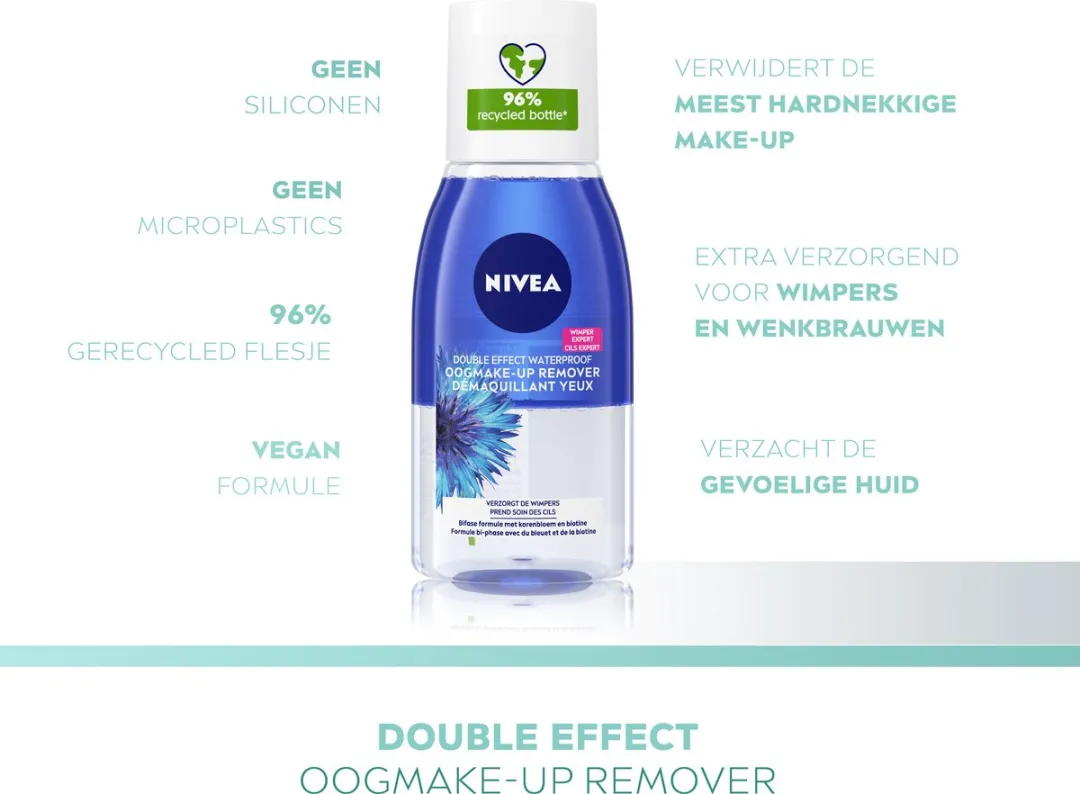 NIVEA Double Effect Oogmake-up Remover 375ml - 3x125ml