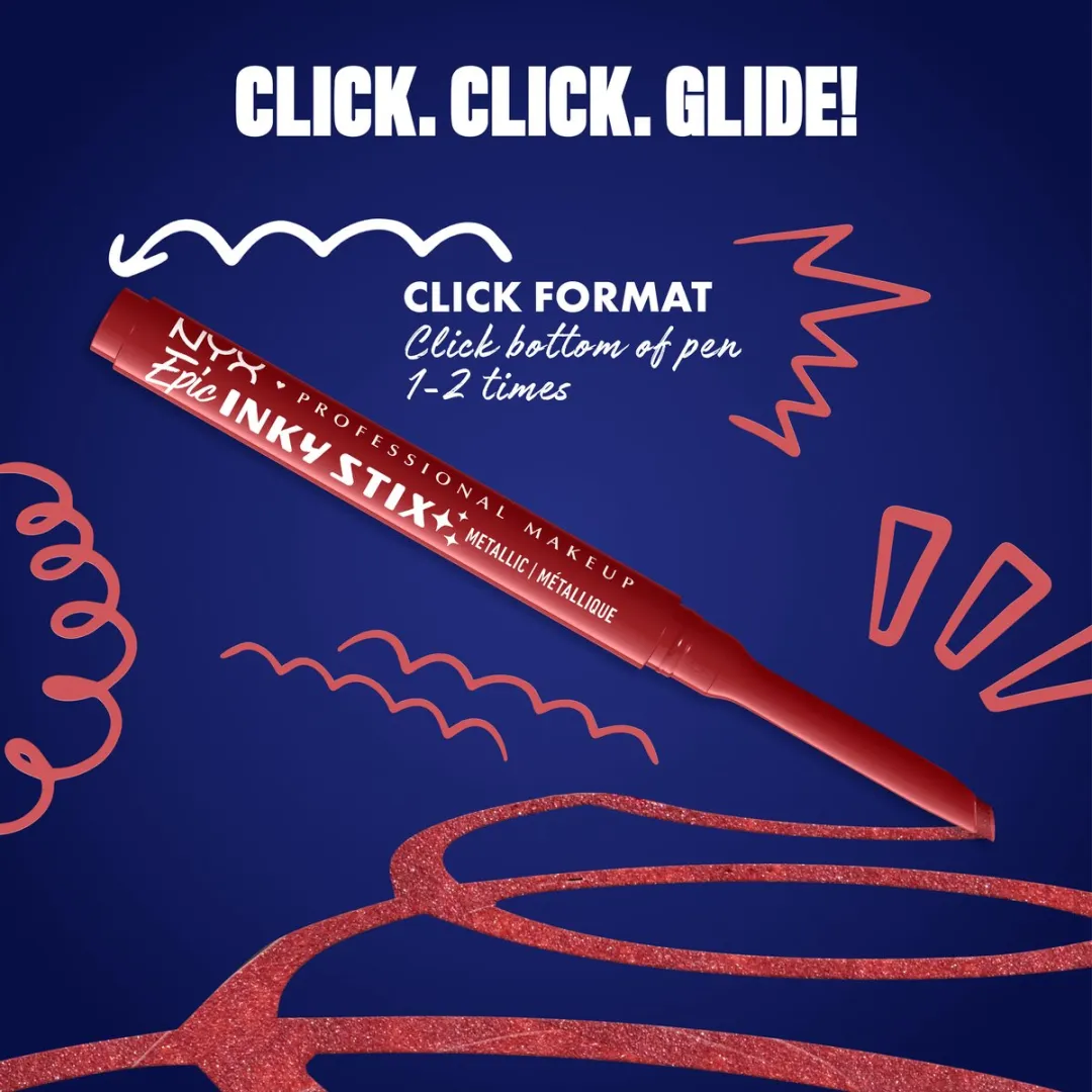 NYX Professional Makeup Epic Inky Stix Eyeliner Robotic Red - 0.1g - afbeelding 6 van 6