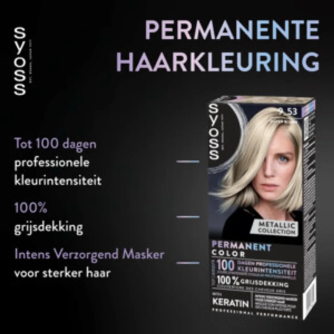 25 x SYOSS - Coloration 9-53 Silver Blush - Haarverf - Grijsdekking - Vermindert Haarbreuk - Haarverf - Permanente Haarkleuring - Grijsdekking - Haarverf Grijs - Haarverf 9-53