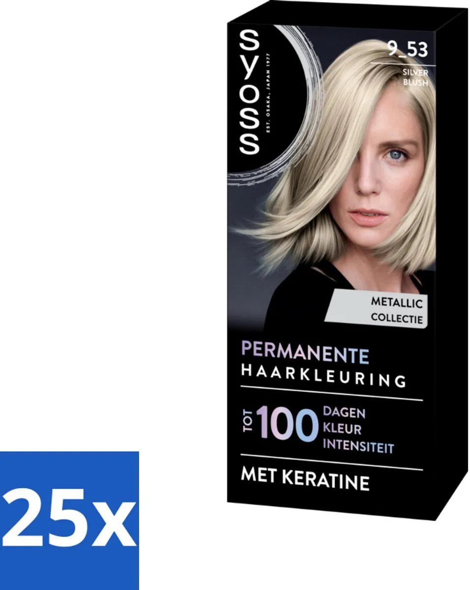 25 x SYOSS - Coloration 9-53 Silver Blush - Haarverf - Grijsdekking - Vermindert Haarbreuk - Haarverf - Permanente Haarkleuring - Grijsdekking - Haarverf Grijs - Haarverf 9-53