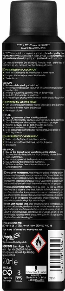 Syoss Pure Fresh Droogshampoo 200ml