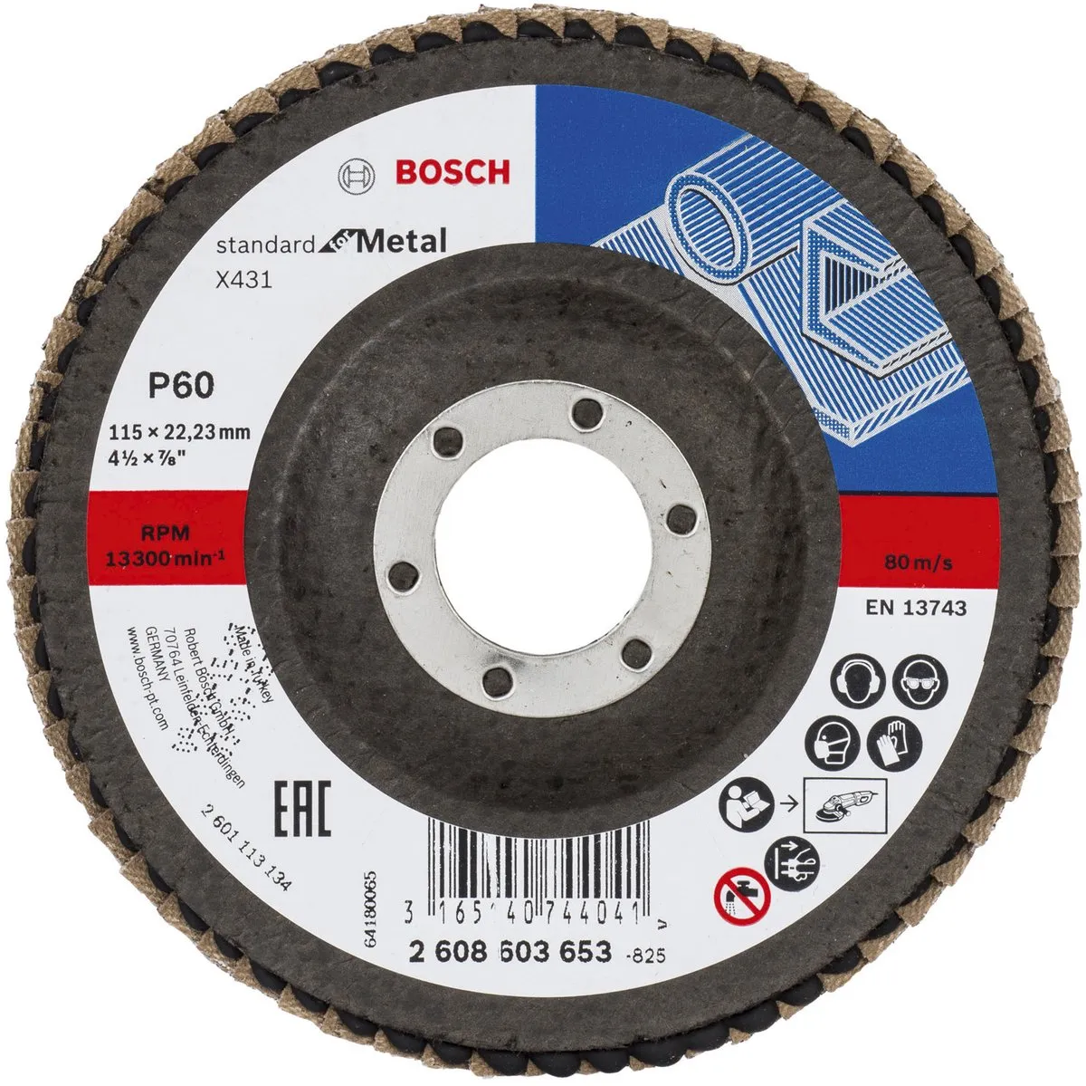 Bosch 115mm Lamellenschijf Standard Metal 60 - 22.23mm