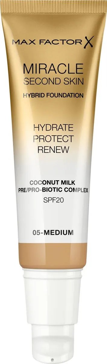 Max Factor Miracle Second Skin Foundation 05 Medium - 32.8ml