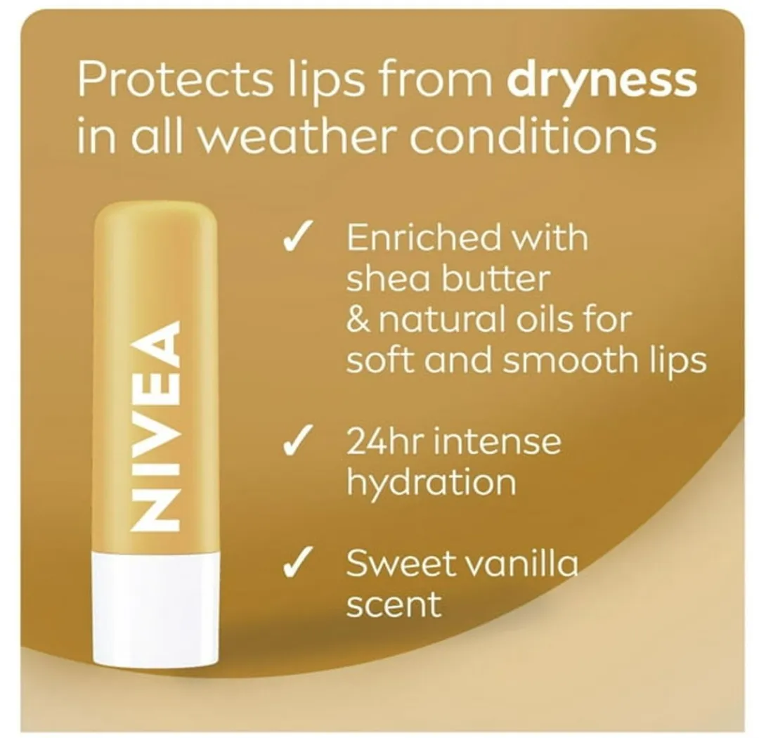 NIVEA Lippenbalsem Vanilla & Buttercream 16.5ml - 3 Stuks