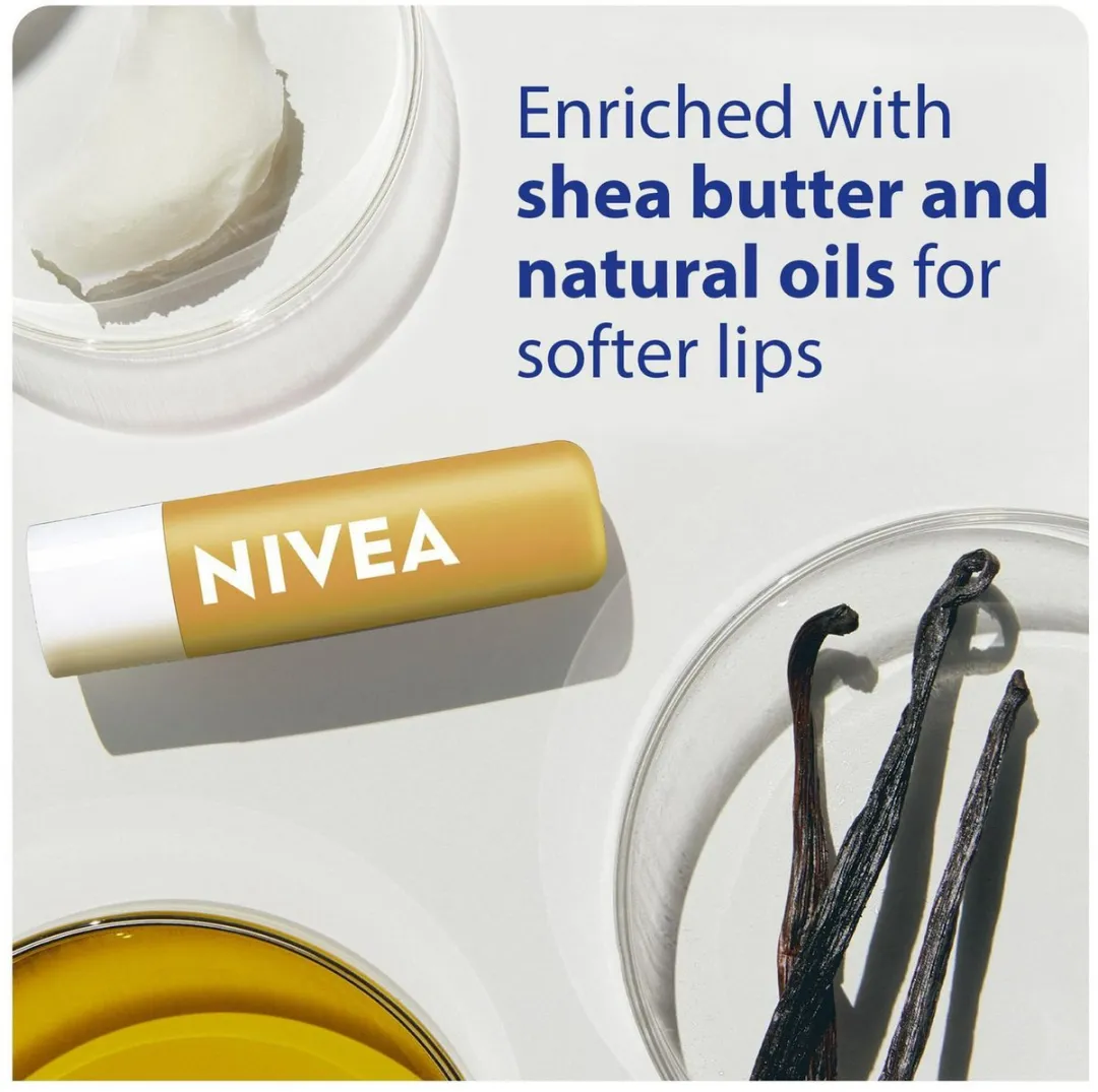 NIVEA Lippenbalsem Vanilla & Buttercream 16.5ml - 3 Stuks