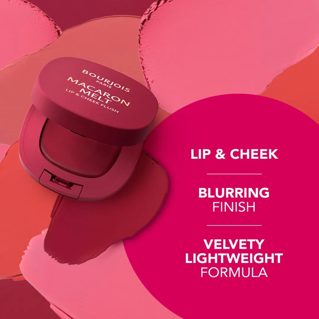 Bourjois Macaron Melt Lip & Cheek Flush 002 Honey Nougat - 3x5g