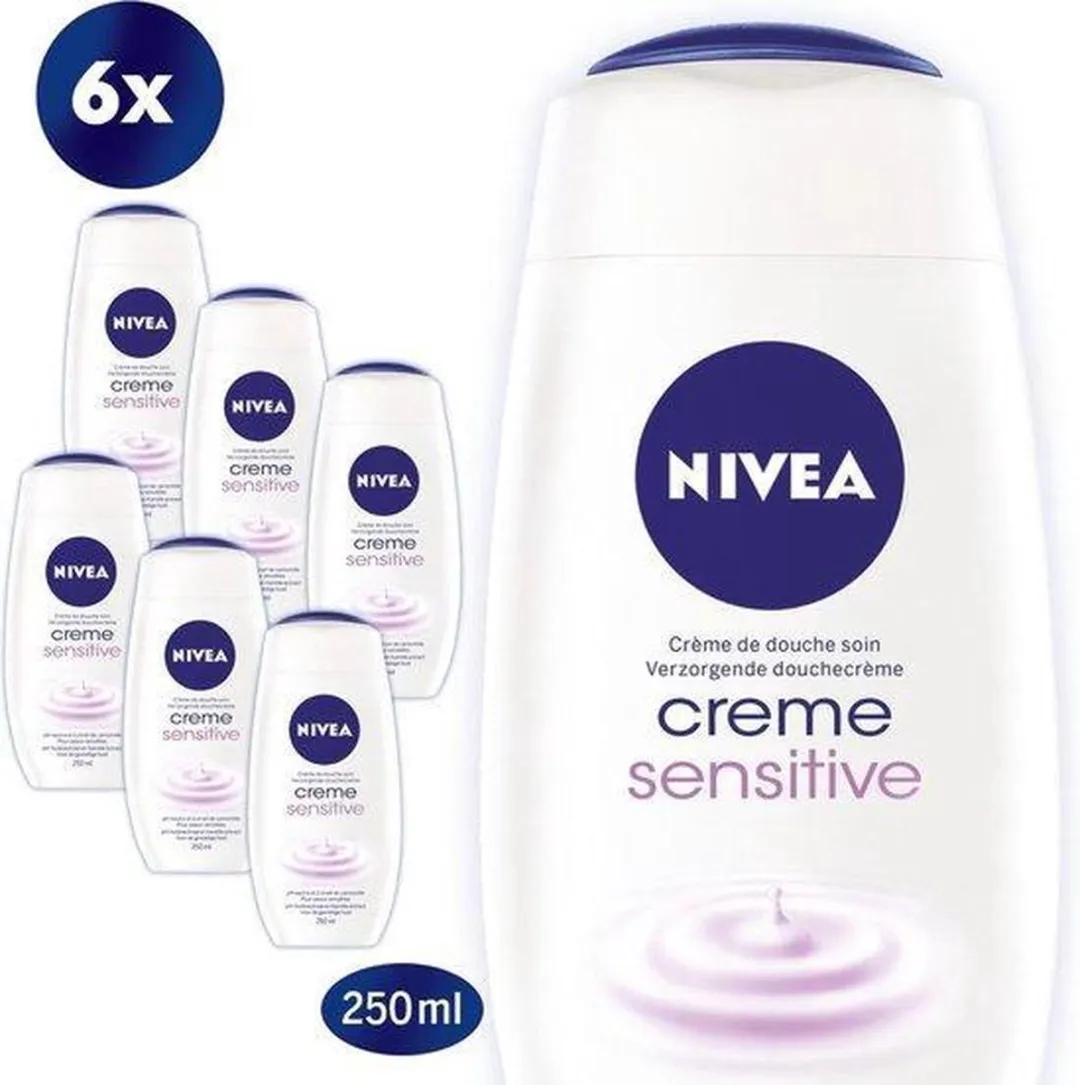 NIVEA Creme Sensitive Douchecrème 250ml - 6 Stuks
