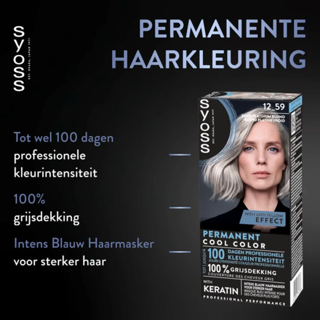 SYOSS Coloration 12-59 Cool Platinum Blond Haarverf - 4x460ml