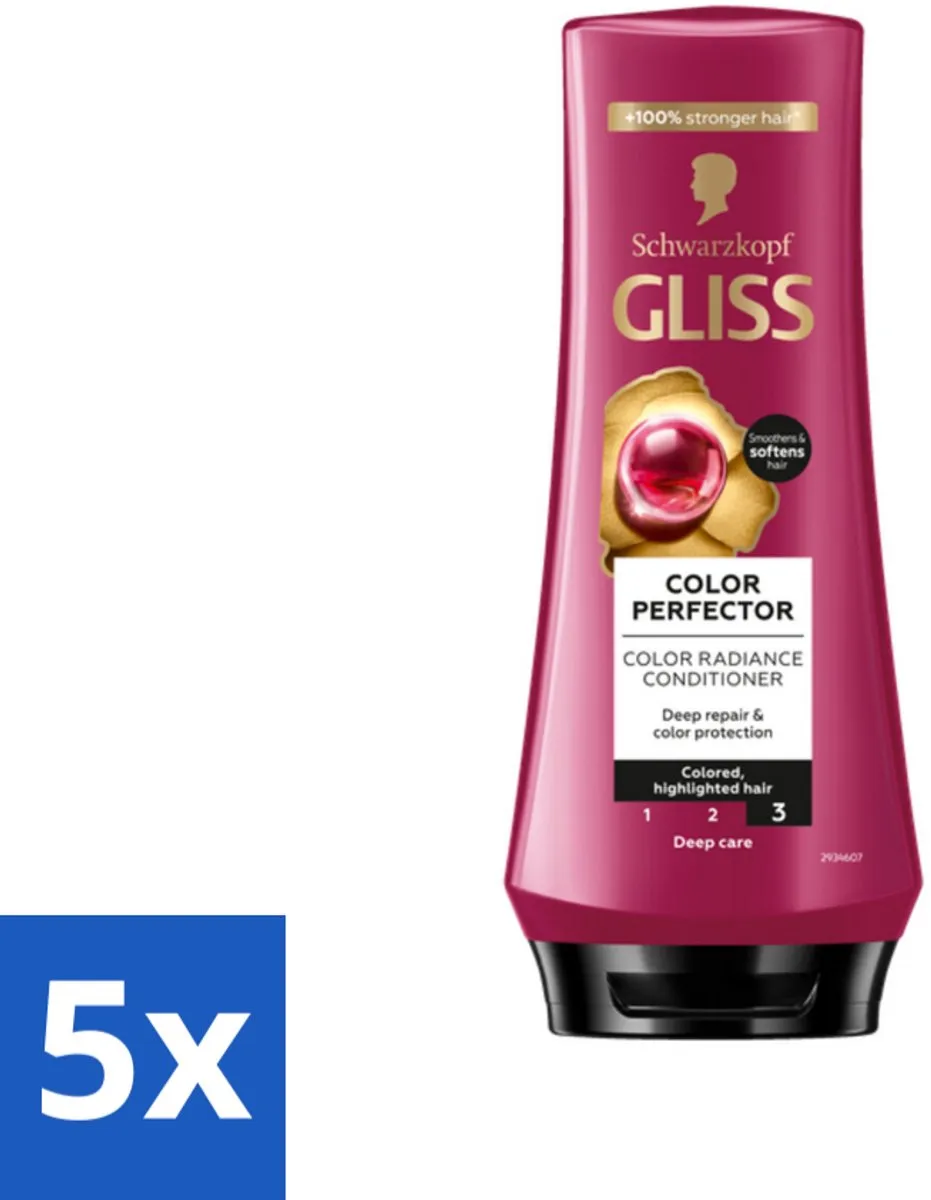 Gliss - Hair Repair - Conditioner voor Kleurbehoud en Glans - 200 ml - Bulkverpakking - 5 stuks