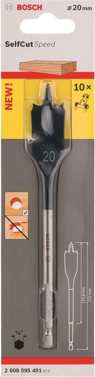 Bosch Speedborenset Self Cut Speed Zeskant 20x152mm