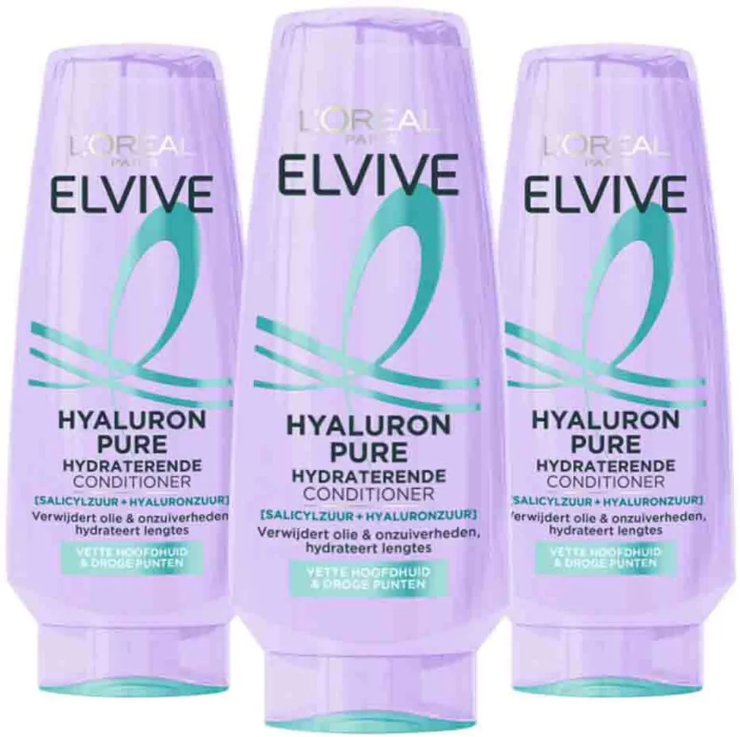 L'Oréal Elvive Hyaluron Pure Conditioner 3x200ml