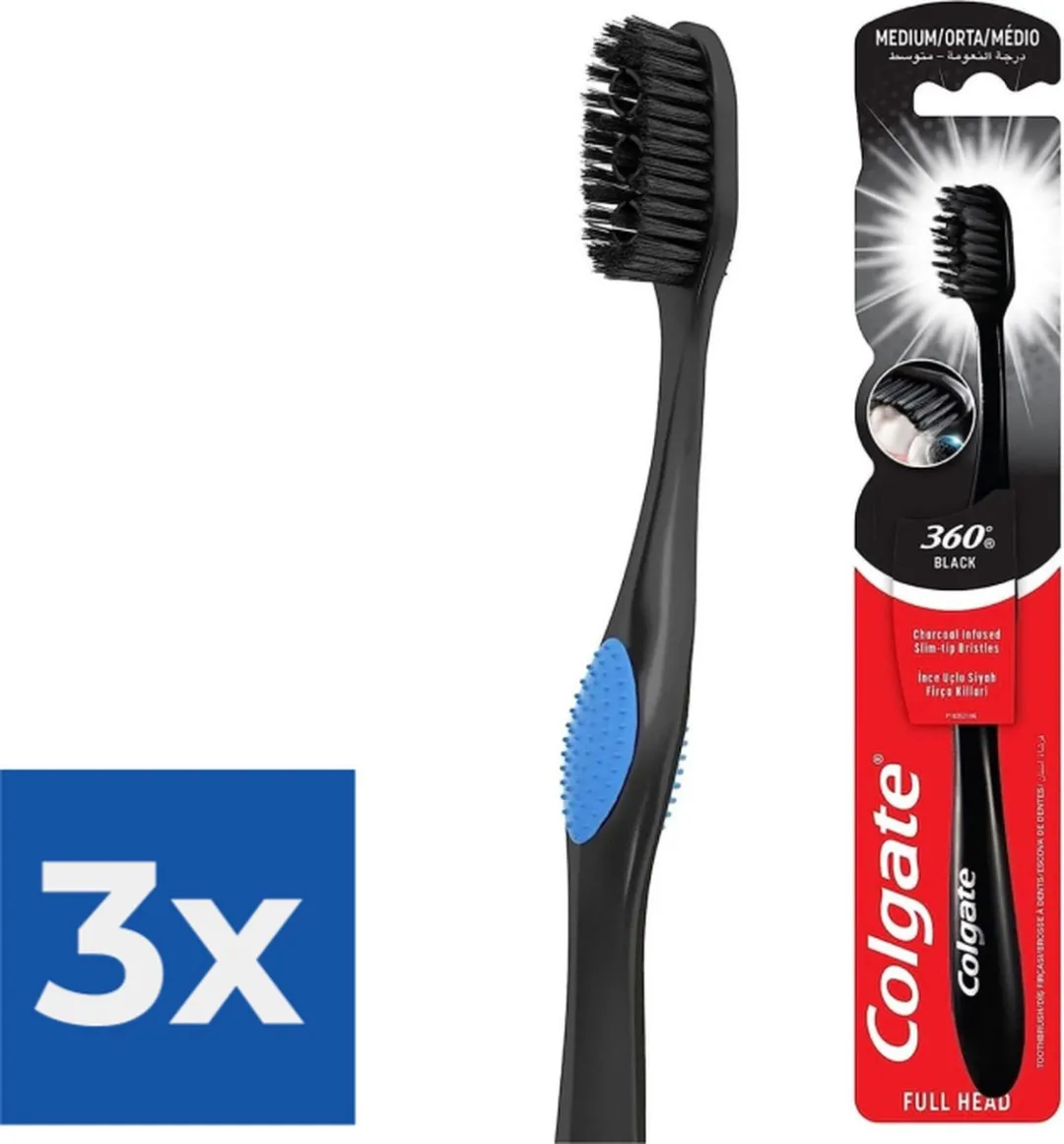 Colgate Tandenborstel Charcoal Black Medium