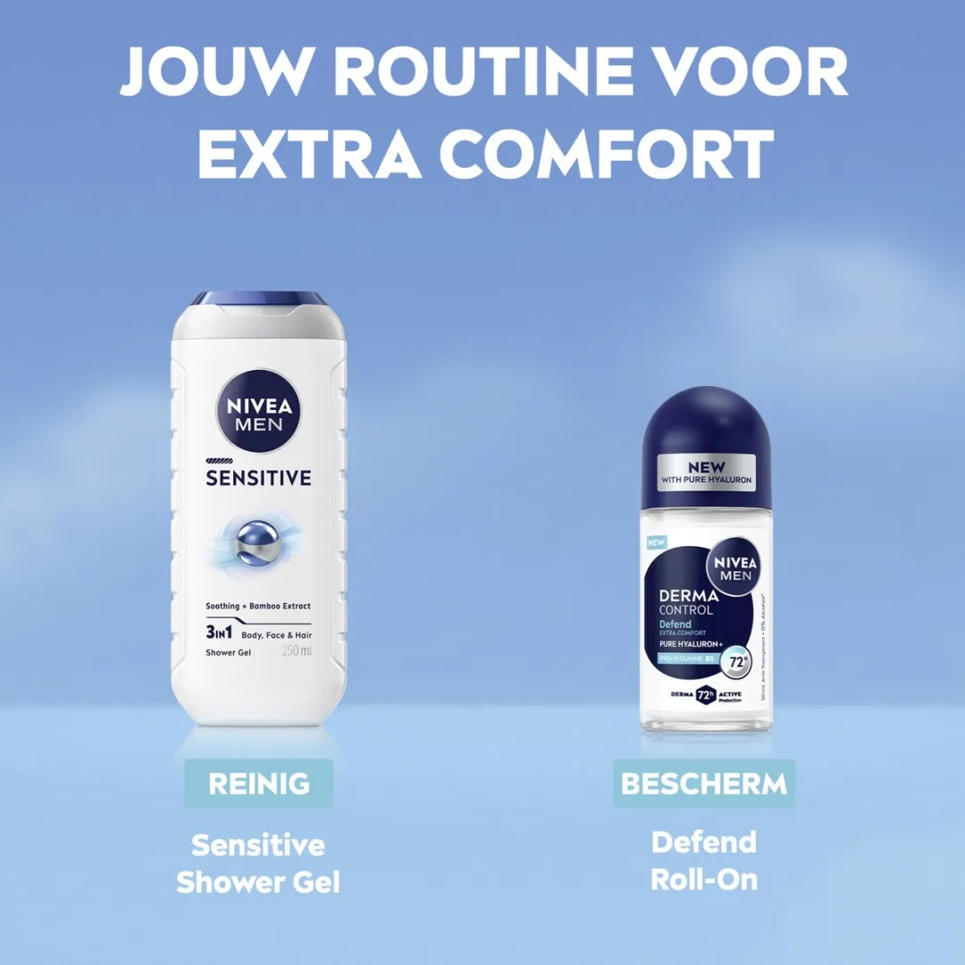NIVEA MEN Defend Derma Control Anti-Transpirant Roller 300ml - 6 Stuks - afbeelding 6 van 6