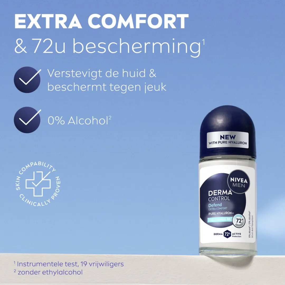 NIVEA MEN Defend Derma Control Anti-Transpirant Roller 300ml - 6 Stuks