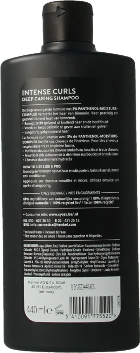 SYOSS Rizos Pro Shampoo Krullend Haar 440ml