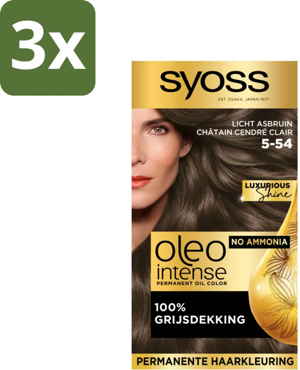 SYOSS Oleo Intense Haarverf 5-54 Licht Asbruin - 3x115ml - afbeelding 6 van 6