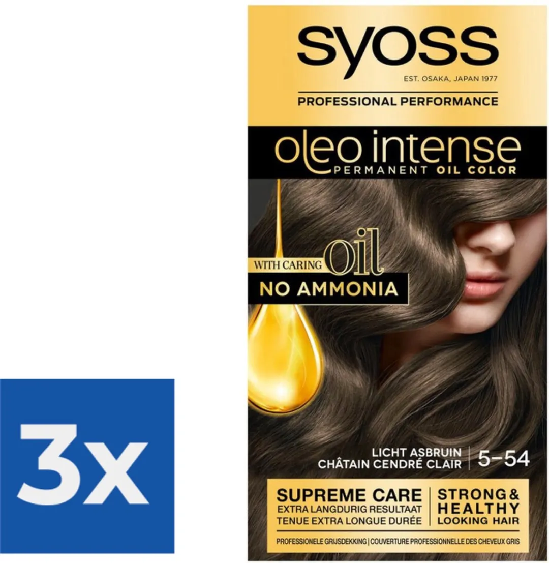 SYOSS Oleo Intense Haarverf 5-54 Licht Asbruin - 3x115ml