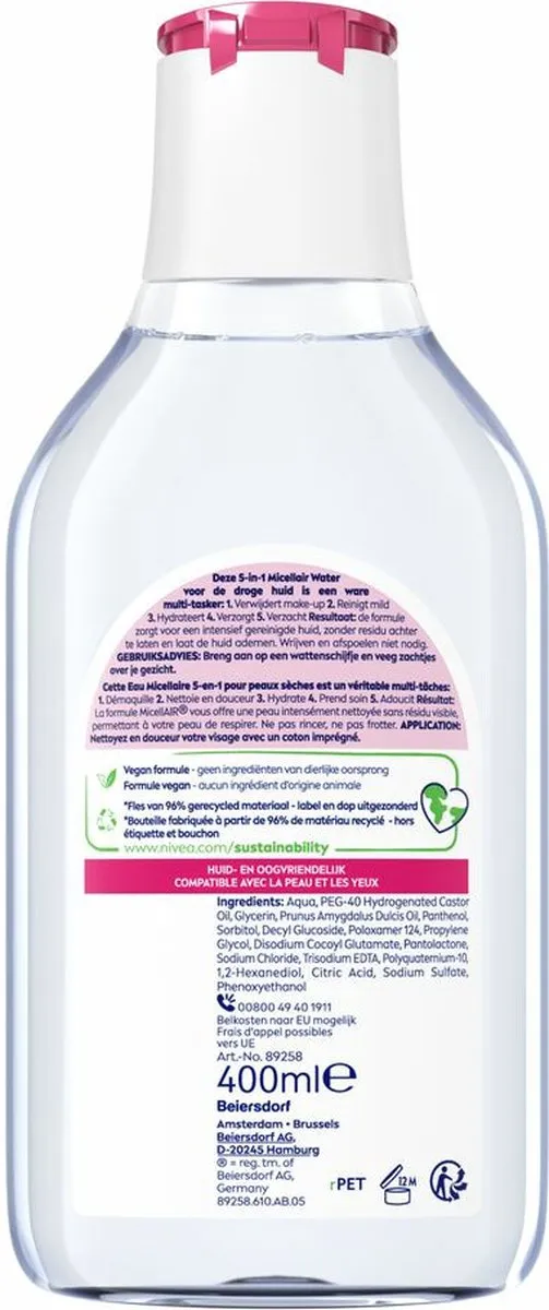 NIVEA 0% Residu Micellair Water Droge Huid - 2000ml