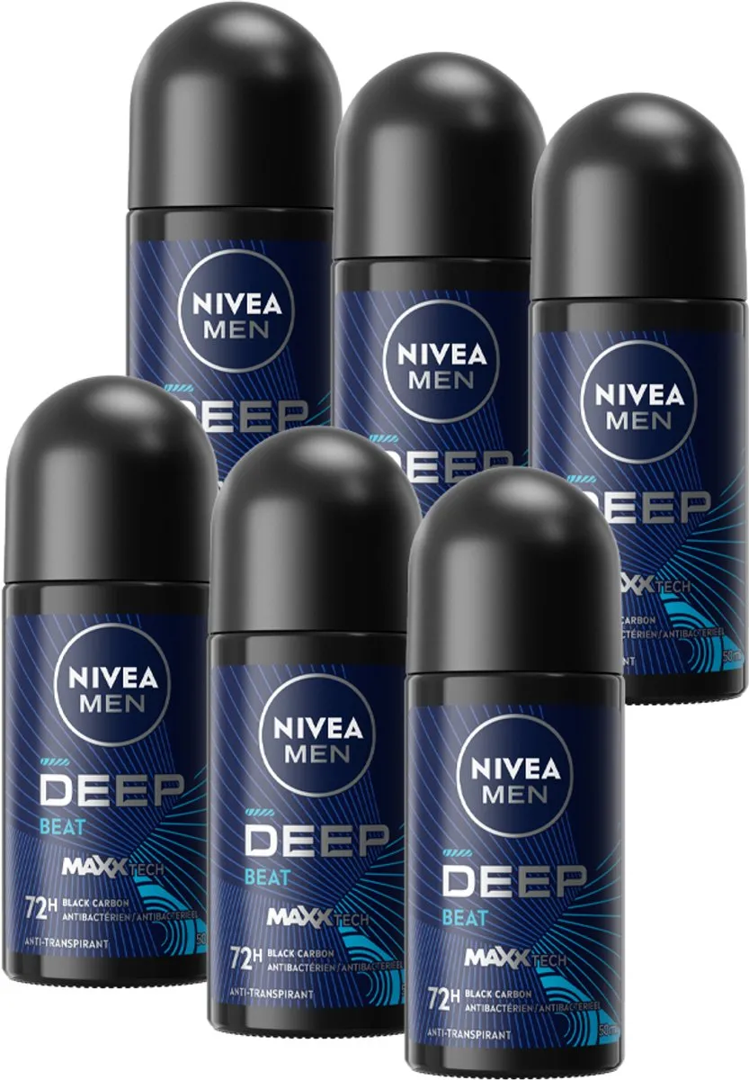 NIVEA MEN Deep Black Carbon Beat Anti-Transpirant Deo Roller