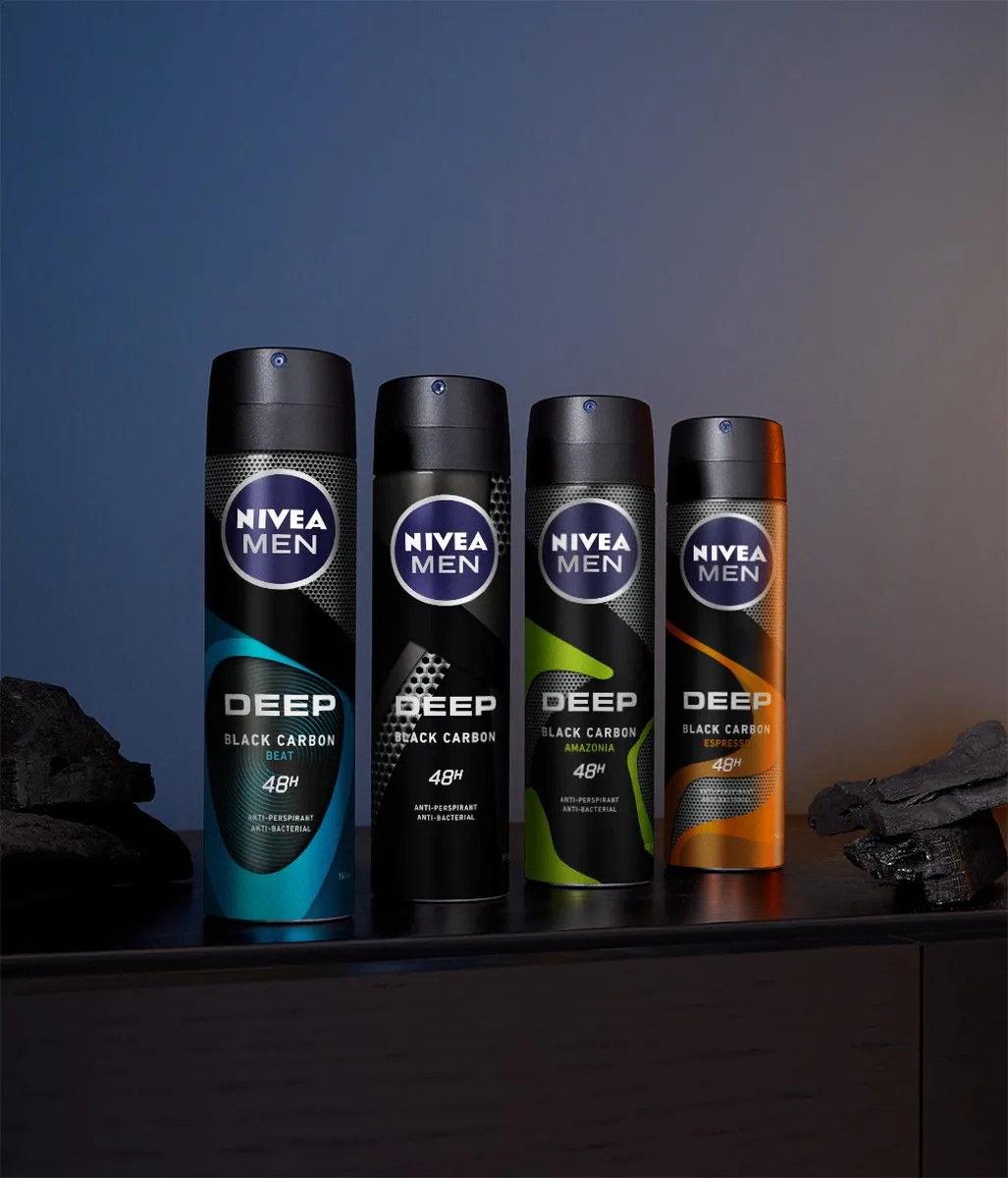 NIVEA MEN Deep Black Carbon Beat Anti-Transpirant Deo Roller - 300ml