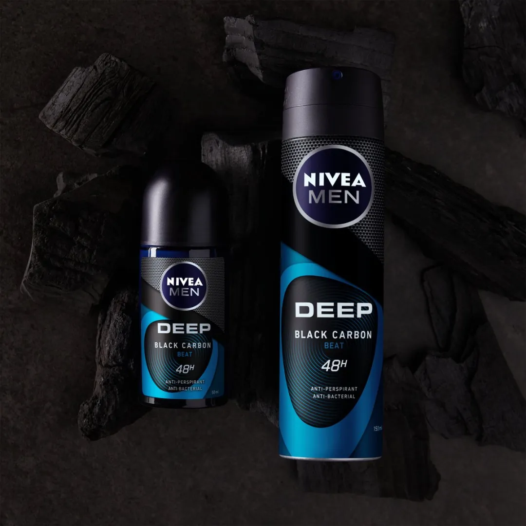 NIVEA MEN Deep Black Carbon Beat Anti-Transpirant Deo Roller - 300ml