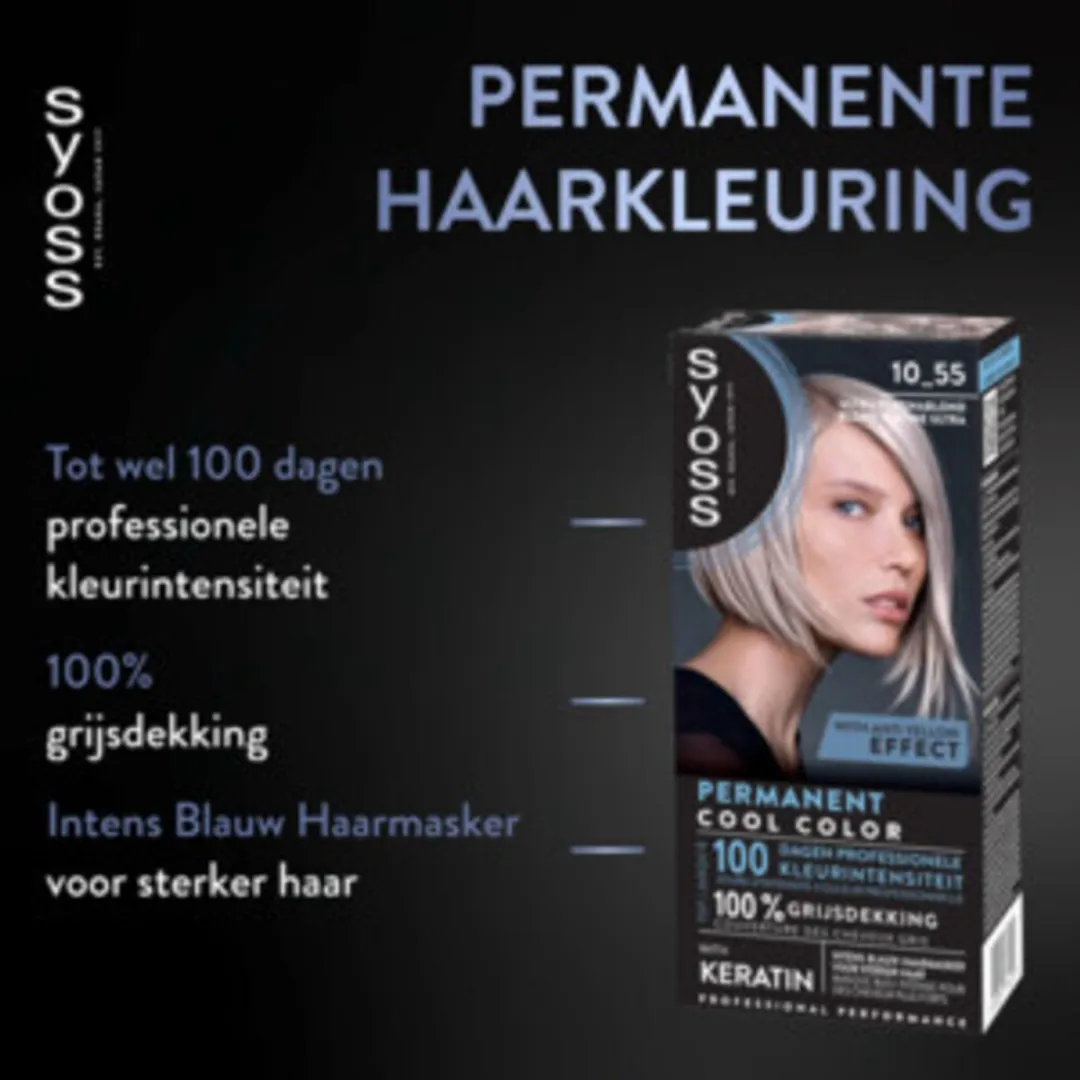 SYOSS Permanent Haarkleuring 10-55 Ultra Platina Blond - 115ml