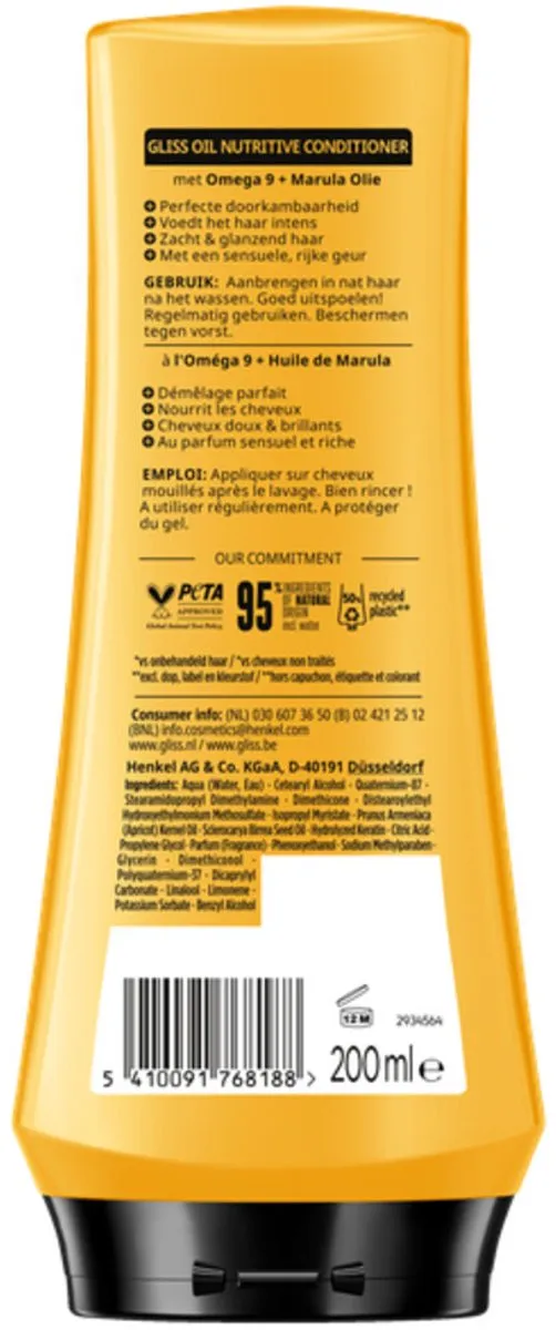 Schwarzkopf Gliss Conditioner Oil Nutritive 200ml - 24 Stuks