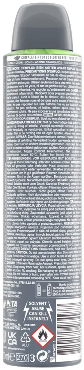 Dove Men+Care Deodorant Spray Extra Fresh 200ml - 3 Stuks