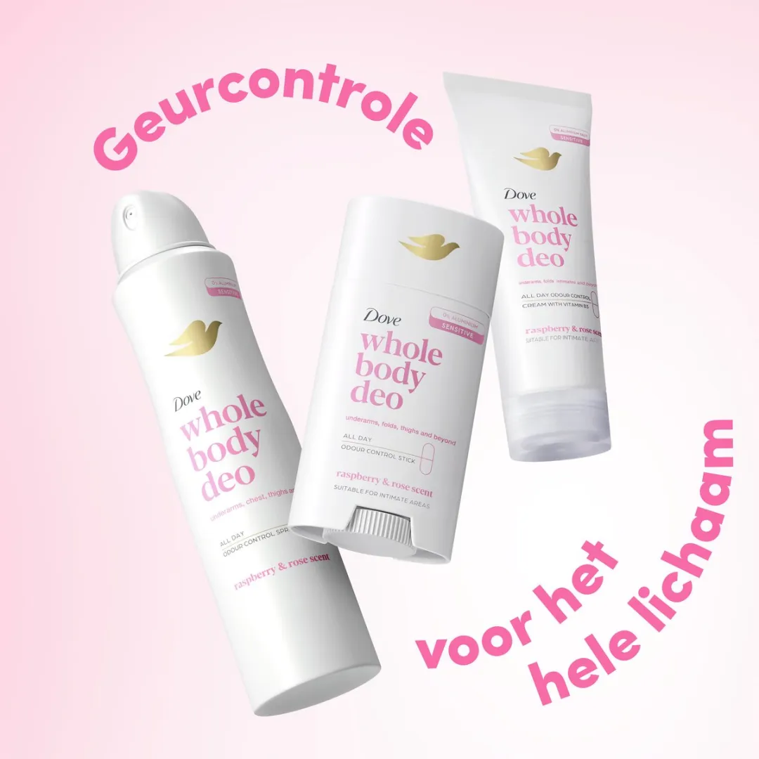Dove Whole Body Deodorant Spray Raspberry & Rose - 6x150ml