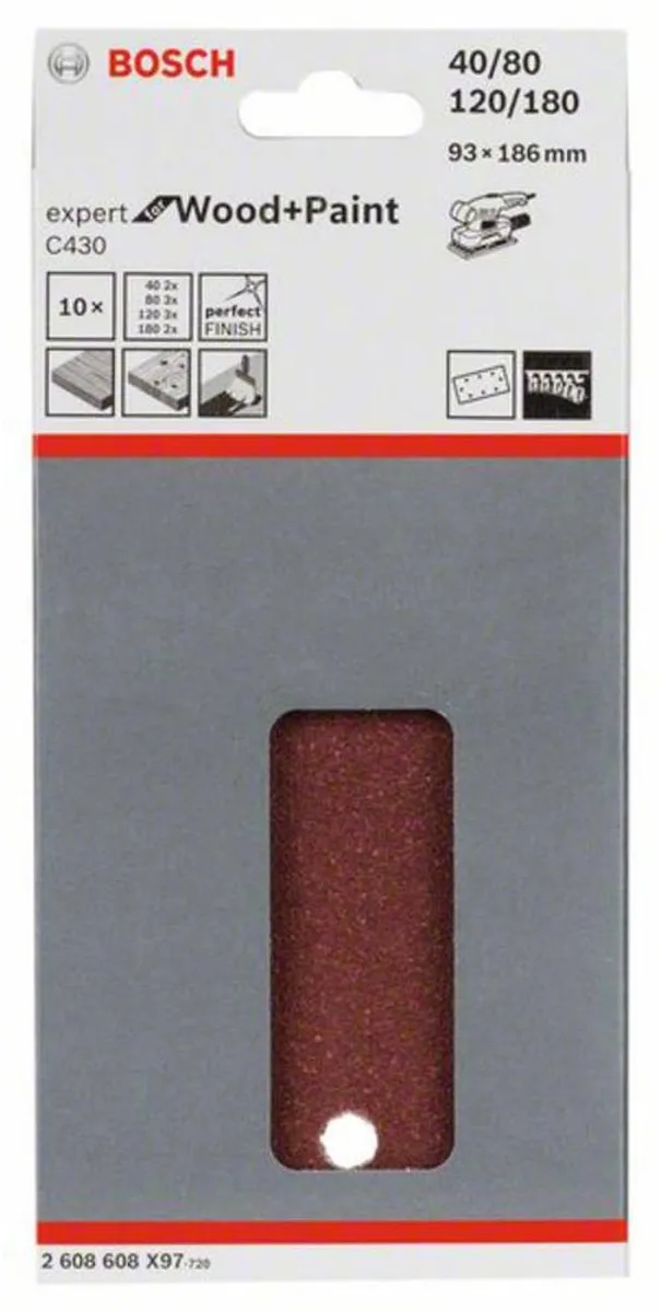 Bosch 2608608X97 C430 Schuurblad - 93 x 186mm (10st)