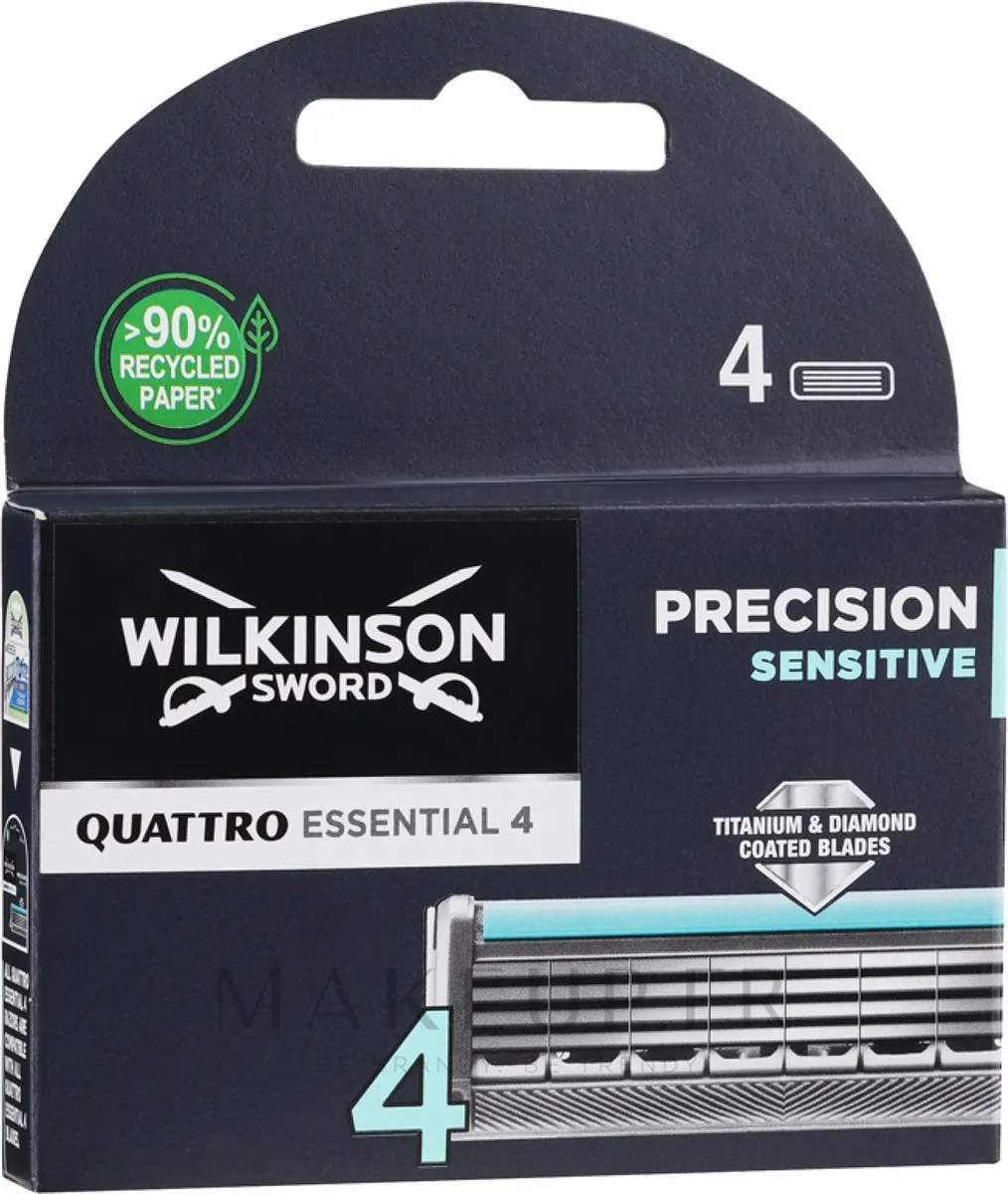 Wilkinson Sword Quattro Titanium Sensitive Scheermesjes - 4 Stuks