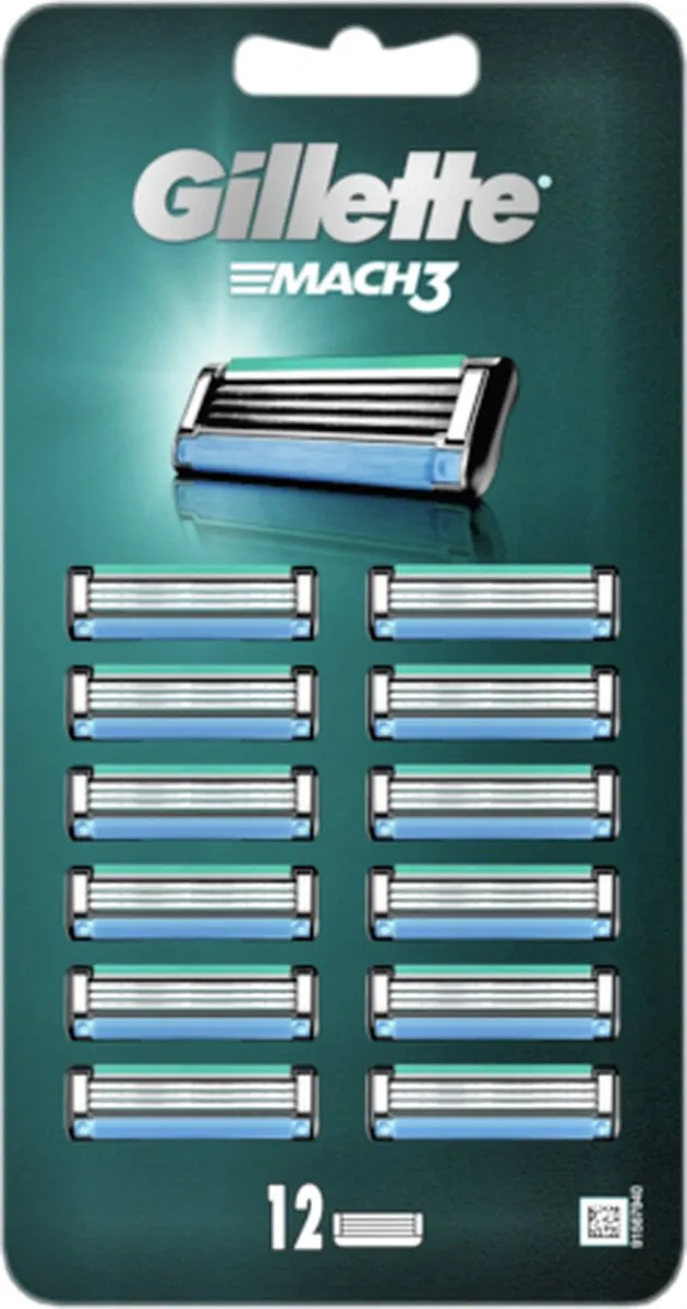 Gillette Mach 3 Scheermesjes 12 Stuks - Blauw