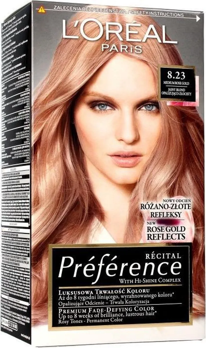 L'Oréal Paris Preference Hair Dye 8.23 Medium Rose Gold